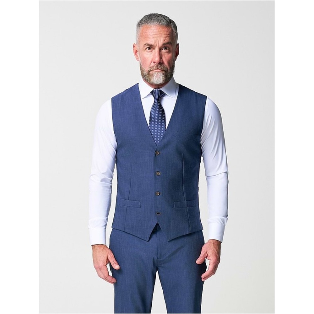 State and Liberty Classic Men's Blue Dress Vest - Tailored Suit size 38
